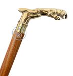 EXNOT King Style Walking Canes Solid Jaguar Brass Head Fancy Cane for Women and Men Vintage Antique Walking Cane Wooden Walking Stick