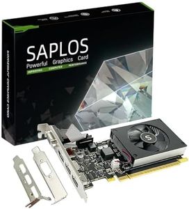 SAPLOS GT 730 4GB Graphics Card, Dual HDMI, DisplayPort, VGA, DDR3 64-bit, Low Profile Video Card PC, DirectX 12, Computer GPU, Low Power, PCI Express x8