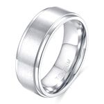 TIGRADE 4mm 6mm 8mm 10mm Black Titanium Rings Wedding Band Matte Comfort Fit for Men Women Size 3-15, Titanium, No Gemstone