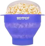 The Original Hotpop Microwave Popcorn Popper, Silicone Popcorn Maker, Collapsible Bowl BPA-Free and Dishwasher Safe- 20 Colors Available (Glacier Blue)