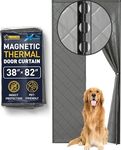 Upgraded Magnetic Thermal Insulated Door Curtain 38”x82” – Easy Installation, Energy-Saving, Heavy Duty Thermal Door Cover for Winter with 25 Strong Magnets, Added Winterizing Home Insulation