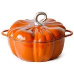 4qt Pumpkin Cocotte,Pumpkin Cast Iron Dutch Oven,3.7l Pumpkin Shape Cooking Pot Enamel Pot,pumpkin Pot With Lid,stew Pot Soup Pot,serves 3-5,halloween Thanksgiving Decor Pot Gift