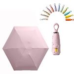 Mini Sun Travel Umbrella Ring handle Coating Layer Fabric Blocking/anti UPF 50 UV Protection 99.9% Compact Folding Purse Umbrella/Lightweight Small Portable Backpack/Rain Sun/Men Women Kids