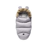 Balakaka Universal Baby Bunting Footmuff, Windproof Outdoor Thick Thermo Fleece Pushchair Footmuff for Pushchairs, Winter Warm Baby Bunting Bags for Baby 0-3 Years, grey