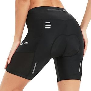 NOOYME Short Cycliste Femme 4D Coussins Rembourrés Cuissard Velo Femme Respirant Shorts de Cyclisme Femme Élastique à Séchage Rapide Short Velo Femme avec Poche pour Cycliste Femme
