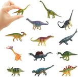 Peeokuo Dinosaur Toys for Kids 3-5, 12 PCS Realistic Plastic Dinosaur Toys Set, Toddler Dinosaur Toy 7 to 9cm Dinosaur Figurine for Boys Girls Toddlers Assorted Dinosaurs Include T-Rex & More