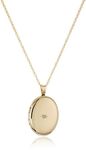 14k Yellow Gold-Filled Oval Locket with Diamond-Accent, 20"