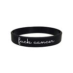 Fuck Cancer Wristband Medical Support Awareness Bracelet Black White Men's Ladies Silicone Band (1 band only)