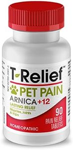 T-Relief Pet Pain Relief Arnica +12 Powerful Natural Medicines Help Reduce Muscle, Joint & Hip Pain, Soreness, Stiffness, Injuries in Dogs & Cats - Vet Approved, Fast-Acting Soother - 90 Tablets