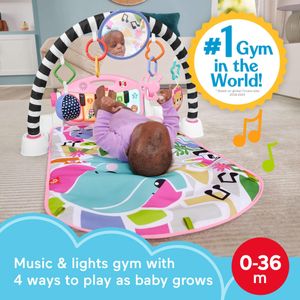 Fisher-Price Baby Activity Mat – Kick & Play Piano Gym, Pink, Musical Toy