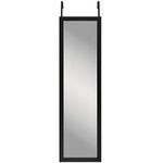 Americanflat Over the Door Mirror - Full Length Hanging Door Mirror for Bedroom, Bathroom, Dorm and More, Black