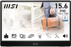 MSI PRO MP161 E2U 15.6" Eye Care(PC,Laptop,Mobile)UltraSlim Ergonomic Business Portable Monitor, FHD 1920x1080, IPS, 60Hz, Ergo Kickstand, HDMI&2xUSB-C Port, Built-in Speakers, Black, 3 Year Warranty