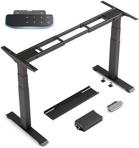 COREMINDED Dual Motor Standing Desk Frame – Heavy Duty, Powerful, 3 Stages Electric Height Adjustable Stand Up Desk Frame for Workstations with LCD Controller & Extras (Black)