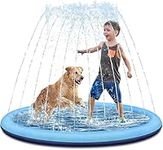 LATERN Splash Pad for Kids and Dog, 170CM Thickened Splash Play Mat Non-Slip Water Sprinkler Pad Inflatable Water Toys for Baby Toddler Boys Girls Pet Summer Garden Outdoor Play