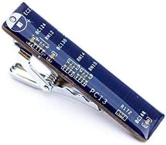 Circuit Board Tie Clip (short), unique gift for him (dark blue)