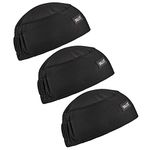 Ergodyne Chill Its 6630 Skull Cap, Lined with Terry Cloth Sweatband, Sweat Wicking, 3-Pack