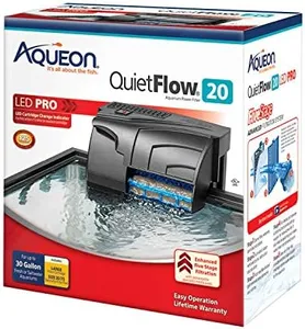 Aqueon QuietFlow 20 LED PRO Aquarium Fish Tank Power Filter For Up To 30 Gallon Aquariums