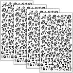 540pcs Black Letter Stickers, Glitter Cursive Alphabet Letter and Number Stickers Self Adhesive Script Alphabet Letter Stickers for Scrapbooking Grad Cap Decoration and DIY Crafts Making Supplies