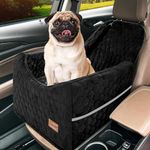 Zxyculture Dog Car Seat for Small Dogs, Dog Booster Car Seats for Dogs Under 30 lbs, Elevated Pet Car Seat with Storage Pockets and Belt, Detachable & Washable Dog Car Bed for Front/Back Seat(Black)