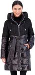 Vince Camuto Hooded Women's Puffer Jacket Womens Winter Coat with Removable Belt, Black-L