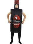 Funidelia | Bottle of Wine Costume for men and women Drink, Alcohol, Food, Bottle - Costume for adults, accessory fancy dress & props for Halloween, carnival & parties - One Size - Black