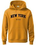 ADRO Hoodies for Men | Printed Hoodie for Men | Cotton Hoodie | Mens Hoodies | Sweatshirt for Men | Hooded Hoodie | H24-NEW-MU-L Mustard