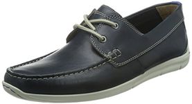 Clarks Men's Karlock Step Boat Shoes, Blue Navy Leather, 7 UK