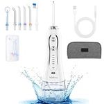 H2ofloss Water Flosser Professional Cordless Dental Oral Irrigator - Portable and Rechargeable IPX7 Waterproof Water Flossing for Teeth Cleaning,300ml Reservoir Home and Travel (HF-6)