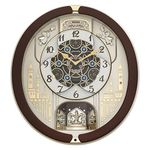 Seiko QXM291B 18-Melodies Melody in Motion Clock, Brown & White
