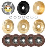 LAMPTOP 16 PCS Wood Carving Disc Set for 4" or 4 1/2" Angle Grinder with 5/8" Arbor, Grinder Disc Wheel Attachments for Woodworking Shaping Cutting Carving Sanding Polishing