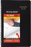 AT-A-GLANCE Planner 2024-2025 Academic, Weekly, Hourly Appointment Book, 5" x 8", Small, Flexible Cover, Black (7010105)