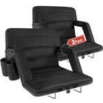 yeyeeyyee Stadium Seats with Back Support 2 Pack Wide, Exclusive Bleacher Chairs with Back and Cushion Folding Stadium Chairs, 6 Reclining Positions Waterproof Bleacher Seats (Wide|22.5" Black)