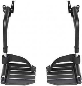 Wheelchair Swingaway Legrest Footplates & Heel Loops (Pair) (Blackp)