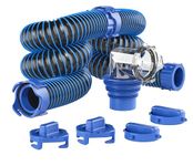 PEAKTOW 20 Feet RV/Camper Sewer Hose Kit, Includes Two Attachable 10 Feet Sewer Hose with Swivel Fitting, 90 Degree Clear View Sewer Adapter, and Four Storage Caps
