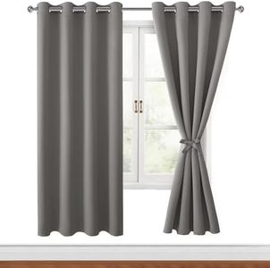 Hiasan Cortinas opacas con ojales, cortinas opacas grises, 2 unidades, 140 x 200 cm (ancho x alto), cortinas correderas suaves para dormitorio, salón, etc.