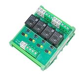 GAEYAELE 4 Channel Relay Module 1 SPDT DIN Rail Mount 24V DC/AC Interface Relay Module(FY-T734-24VACDC)