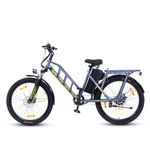 Motovolt HUM Electric Cycle 26 Inch Wheels, 250W Speed 25Km/Hour Adult Electric Bicycles with Steel Frame and Removable Lithium-Ion Battery (Carbon Grey)