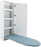 Ironing Board Cabinet Wall Mounted, Cabinet with Built-in Ironing Board, Foldable Ironing Storage Station with Mirror for Home, Apartment & Small Spaces, Easy-Release Lever