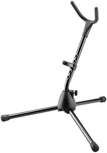 K&M König & Meyer Saxophone Tripod Stand 14300.000.55 | Stable Secure Adjustable/Folding Stand For Eb Alto /Bb Tenor Sax | Lightweight & Compact | Flex Upper Support | Made in Germany | Black
