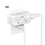 Outlet Extender with USB C Charger Block, TESSAN Surge Protector Wall Outlet with 4 Sockets, Multi Plug Outlet with 4 USB Charging Station, Outlet Splitter for Travel Home Office Dorm Room Essentials