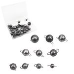 Gad2go 30 Pieces Fishing Sinker Weights Kit 9 Sizes Metal Fishing Weights 2g 4g 6g 8g 10g 12g 14g 16g 18g Fishing Ball Sinker for Saltwater Freshwater