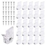 25 Set of Mirror Holder Clips Kit, Glass Retainer Clips Kit, Clear Plastic Mirror Mounting Clips Crystal Mirror Hanging Hardware Frameless Mirror Hanging Kit for Wall and Fixed Mirror Box Door