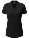 Rdruko Women's Dry Fit Golf Polo Shirts Short Sleeve Lightweight Moisture Wicking Athletic Shirts(Black, CA XXL)