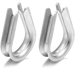 48PCS M3 304 Stainless Steel Wire Rope Thimble,1/16" - 1/8" Diameter Wire Rope Cable Timble Rigging (More Size Available)
