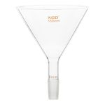 XCD Glass Powder Funnel, Short Stem Borosilicate Glass Filter Funnel Powder Funnel with 150 mm Top Outer Dimension and 24/40 Inner Joint