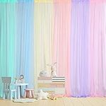 Rainbow Backdrop Curtain Tulle Part