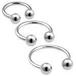 3pcs 18g Circular Barbell Cartilage Eyebrow Horseshoe Lip Septum Nose Ring Tragus Helix Surgical Steel piercing BBEE