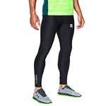 Quada Men's and Women's Running Full Length Tights Athletic Fit Compression Lower Sport Leggings (Black, 2X-Large) - 36-38 Inch Waist