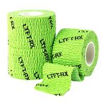 LYFT-RX Weightlifting Hook Grip Tape w/Premium Adhesive- Olympic Weight Lift, Cross Training & Lifting, Stretch Fit Athletic Finger Wrap, Protects Thumb Fingers Hand, Green 3-ROLLS