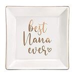 ElegantPark Nana Gifts for Birthday Ring Dish Mothers Day Gifts for Grandma Jewelry Trinket Dish Thanksgiving Day Gift for Nana Grandma Best Nana Ever Gifts